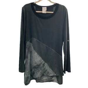 NWT Women's Flew de Lis Asymmetric Multicolor Gray Long Sleeve Medium Blouse